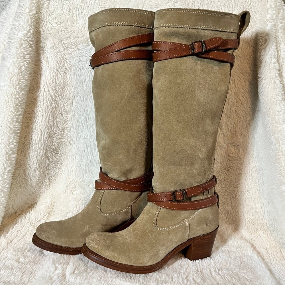 Frye Tall Strappy Jane Boots Size 6